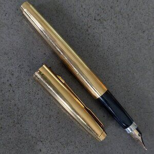 Vintage Parker 75 Fountain Pen 14K Solid Gold Nib 585 Place Vendome Milleraies